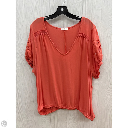 Top Short Sleeve By Maurices In Orange, Size: 2x