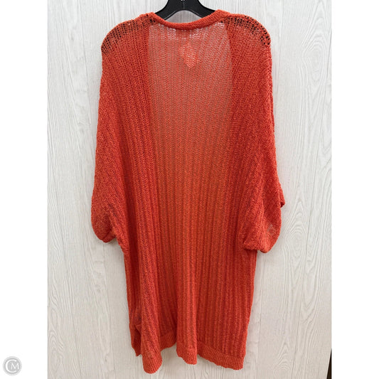 Cardigan By Clothes Mentor In Orange, Size: 3x