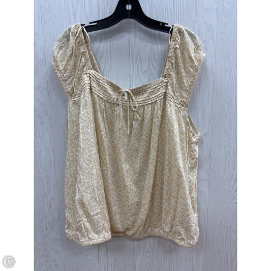 Top Short Sleeve By Old Navy In Tan & White, Size: Xxl