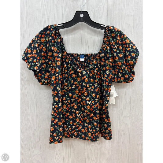 Top Short Sleeve By Old Navy In Floral Print, Size: M