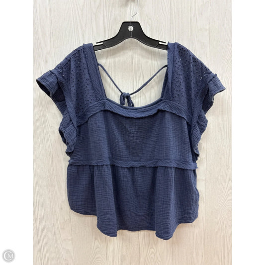 Top Short Sleeve By Maurices In Blue, Size: 2x