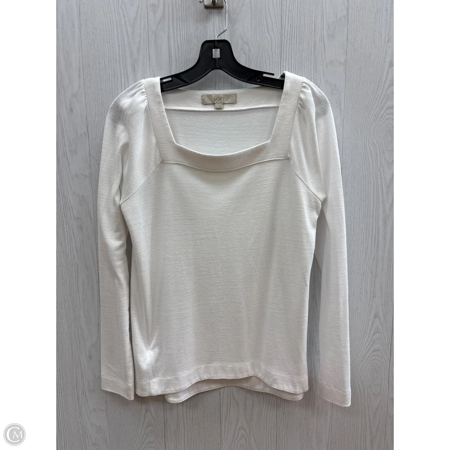Top Long Sleeve Basic By Loft In White, Size: S