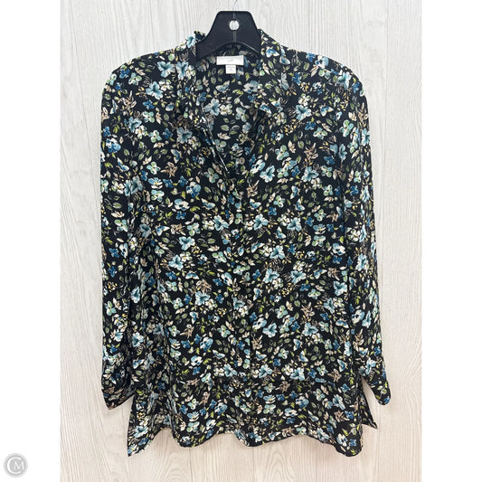 Top Long Sleeve By J. Jill In Floral Print, Size: Xs