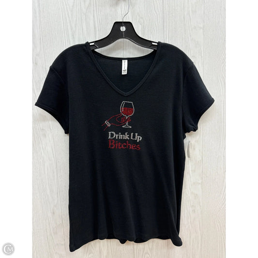 Top Short Sleeve Basic By Clothes Mentor In Black, Size: Xxl