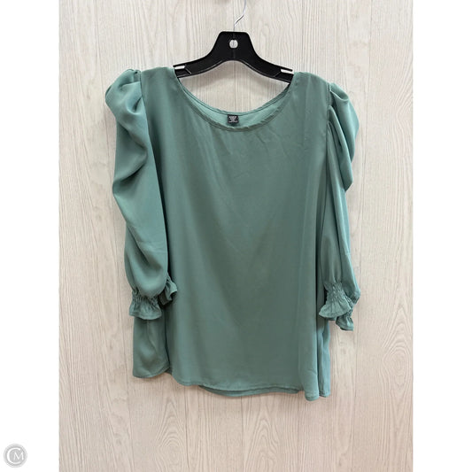 Top Short Sleeve By Shein In Green, Size: 1x