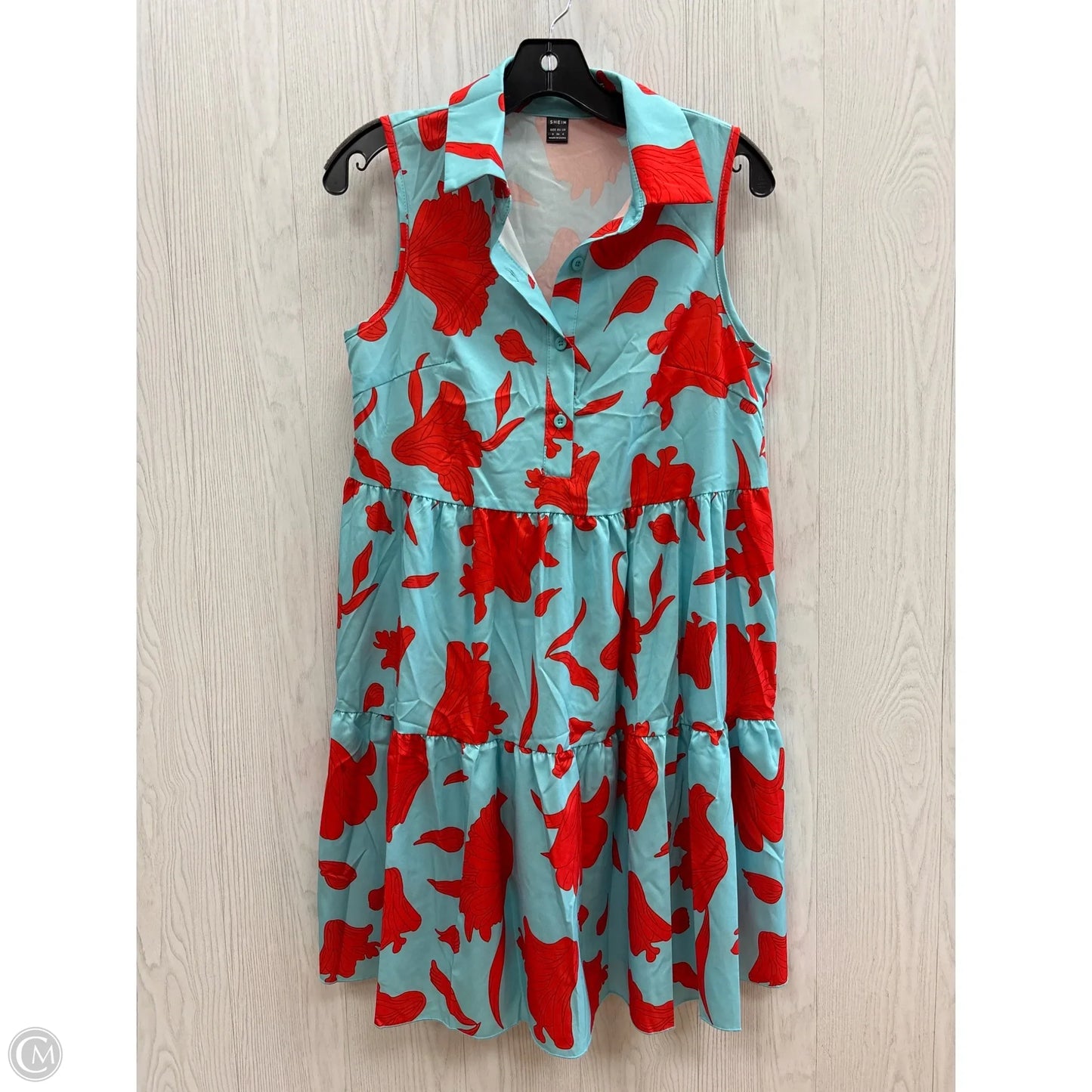 Dress Casual Midi By Shein In Blue & Red, Size: S