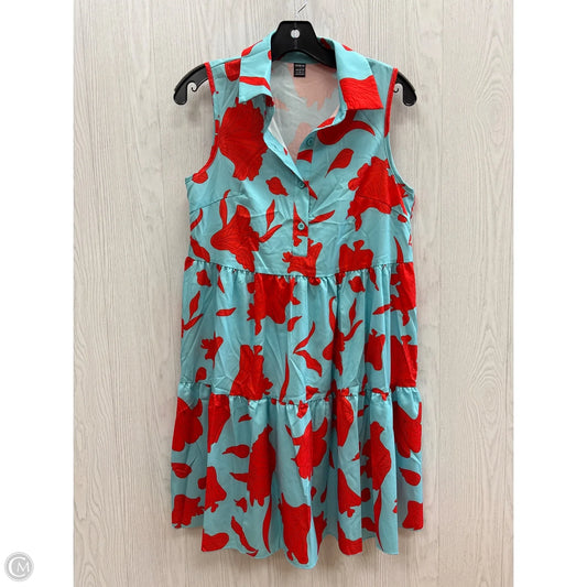 Dress Casual Midi By Shein In Blue & Red, Size: S