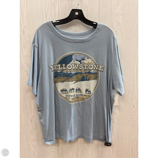 Top Short Sleeve Basic By Clothes Mentor In Blue, Size: 1x