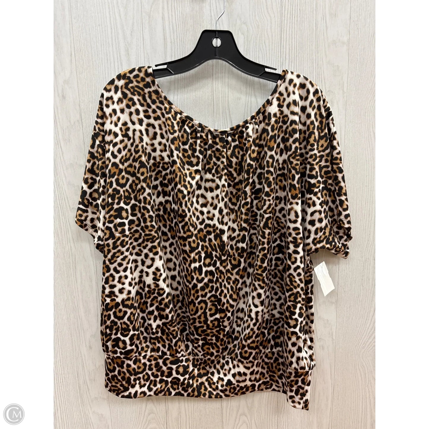 Top Short Sleeve By Agb In Animal Print, Size: 2x