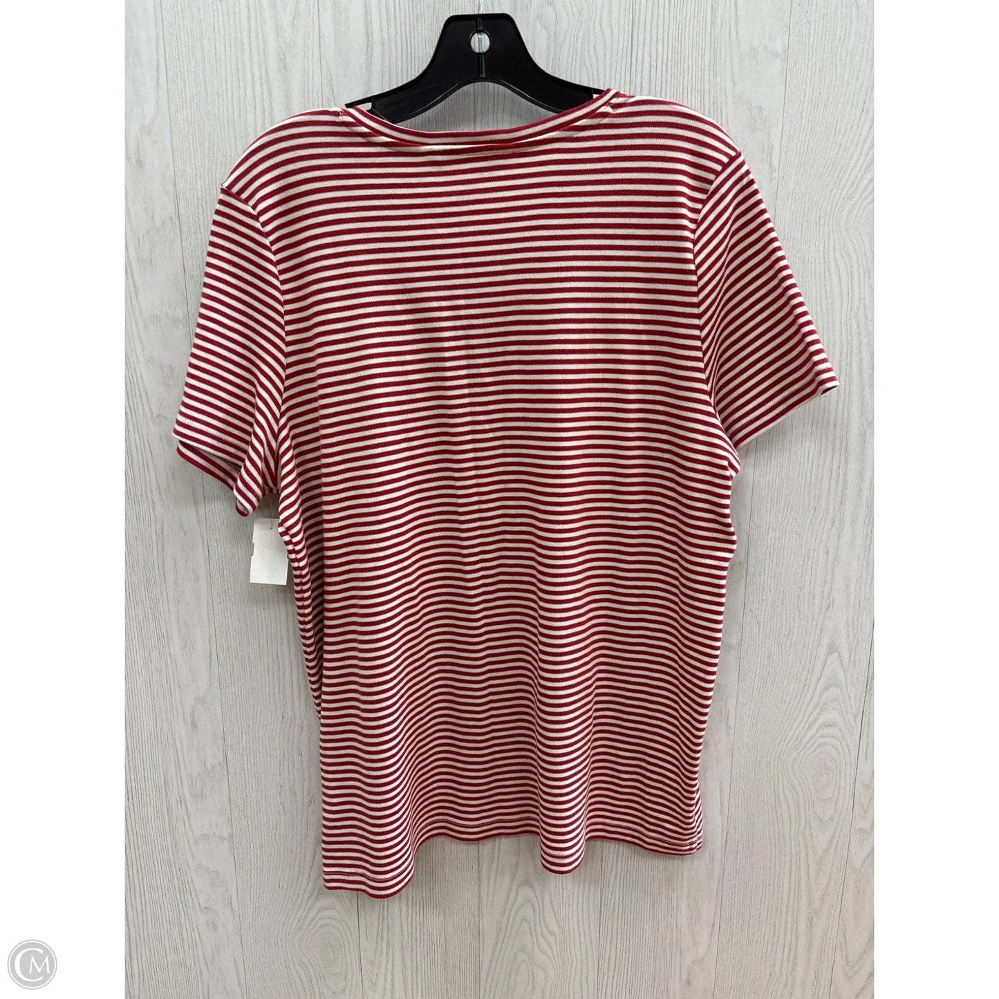 Top Short Sleeve Basic By Coldwater Creek In Red & White, Size: L