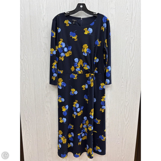 Dress Casual Midi By Talbots In Navy, Size: Xl