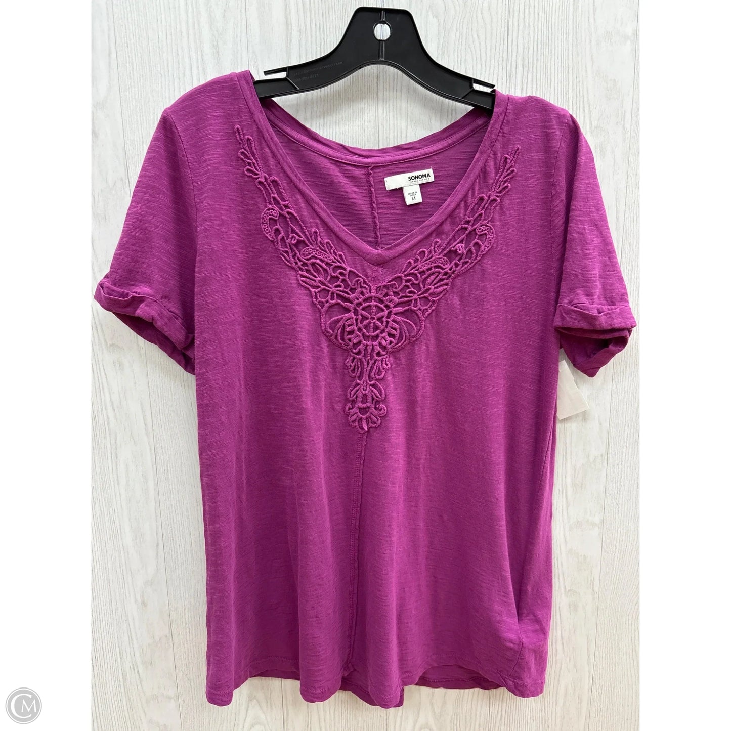 Top Short Sleeve By Sonoma In Purple, Size: M