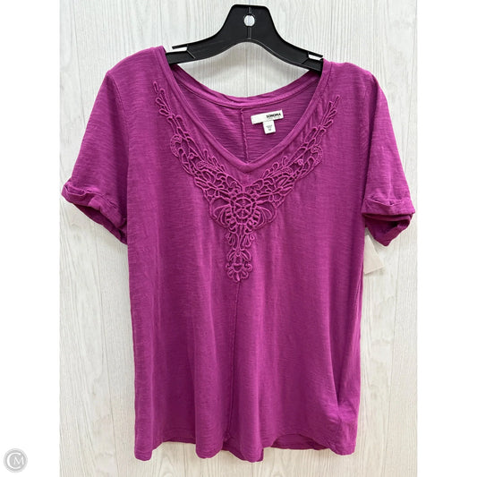 Top Short Sleeve By Sonoma In Purple, Size: M