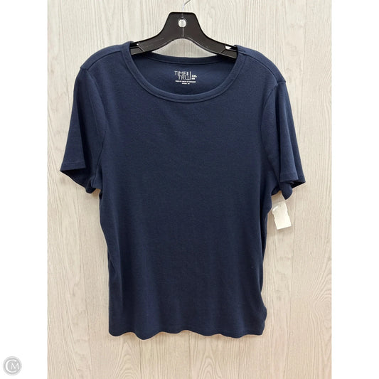 Top Short Sleeve Basic By Time And Tru In Blue, Size: Xxl