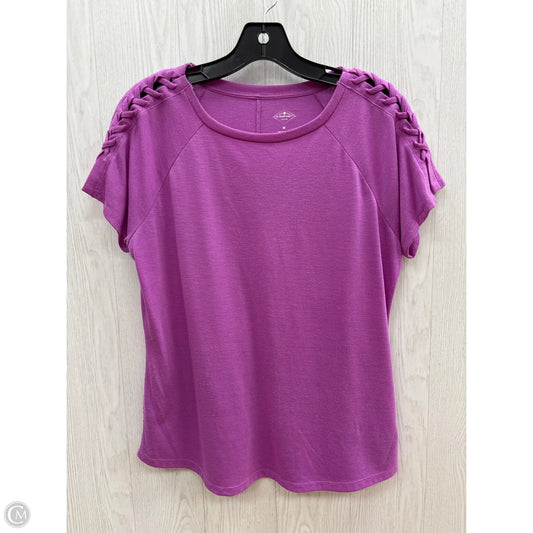 Top Short Sleeve Basic By St Johns Bay In Purple, Size: M
