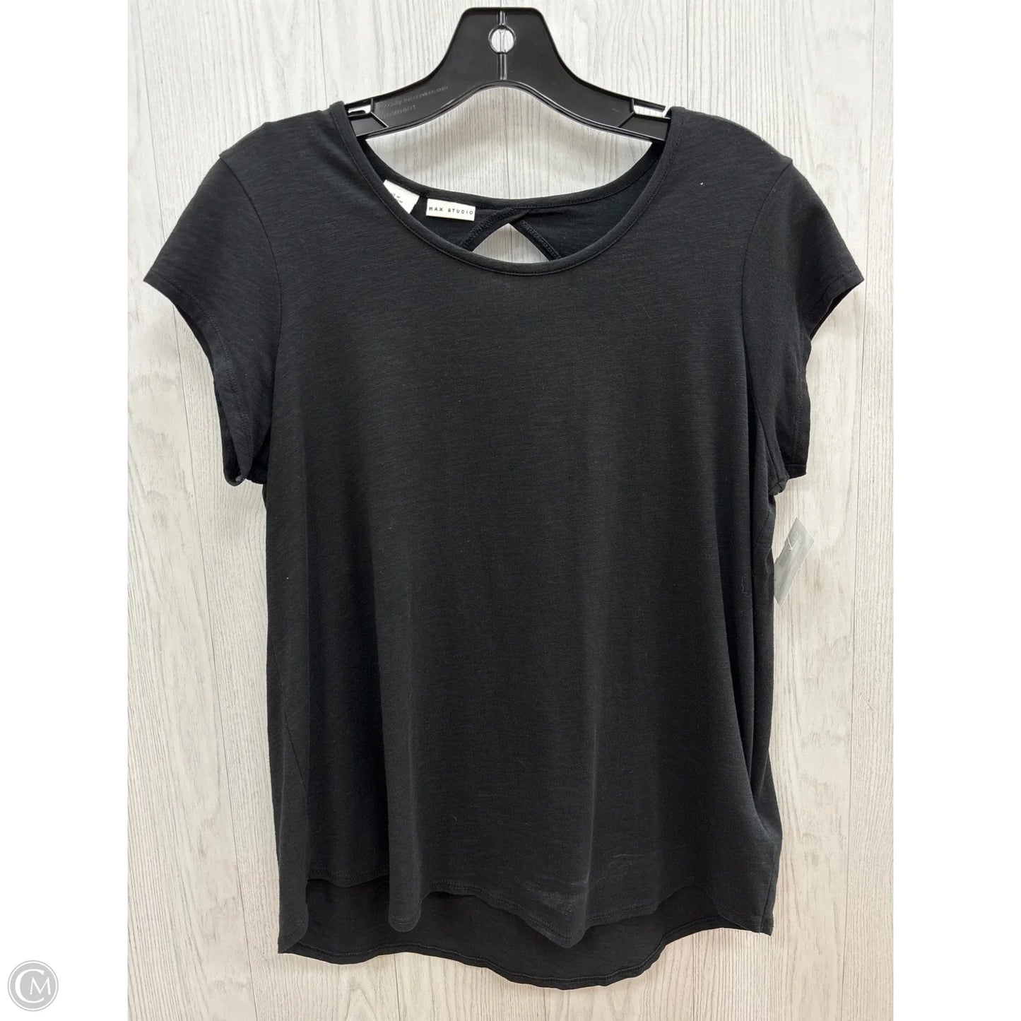 Top Short Sleeve Basic By Max Studio In Black, Size: M