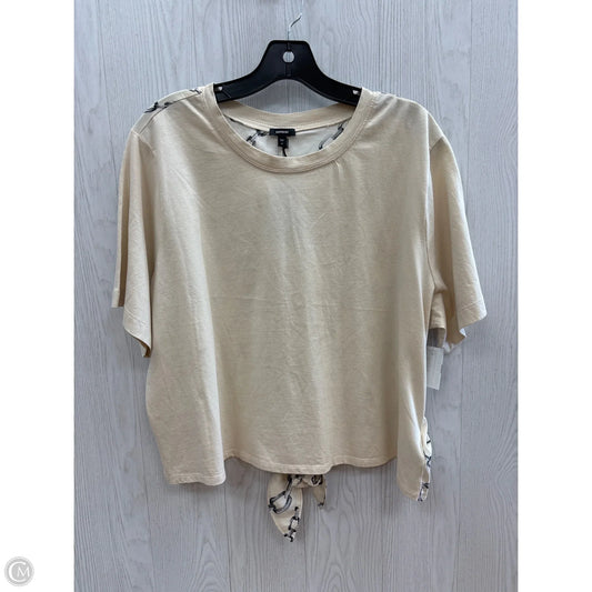 Top Short Sleeve By Express In Cream, Size: Xl