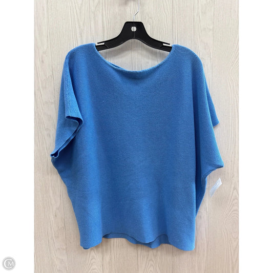 Top Short Sleeve By Cyrus Knits In Blue, Size: 1x