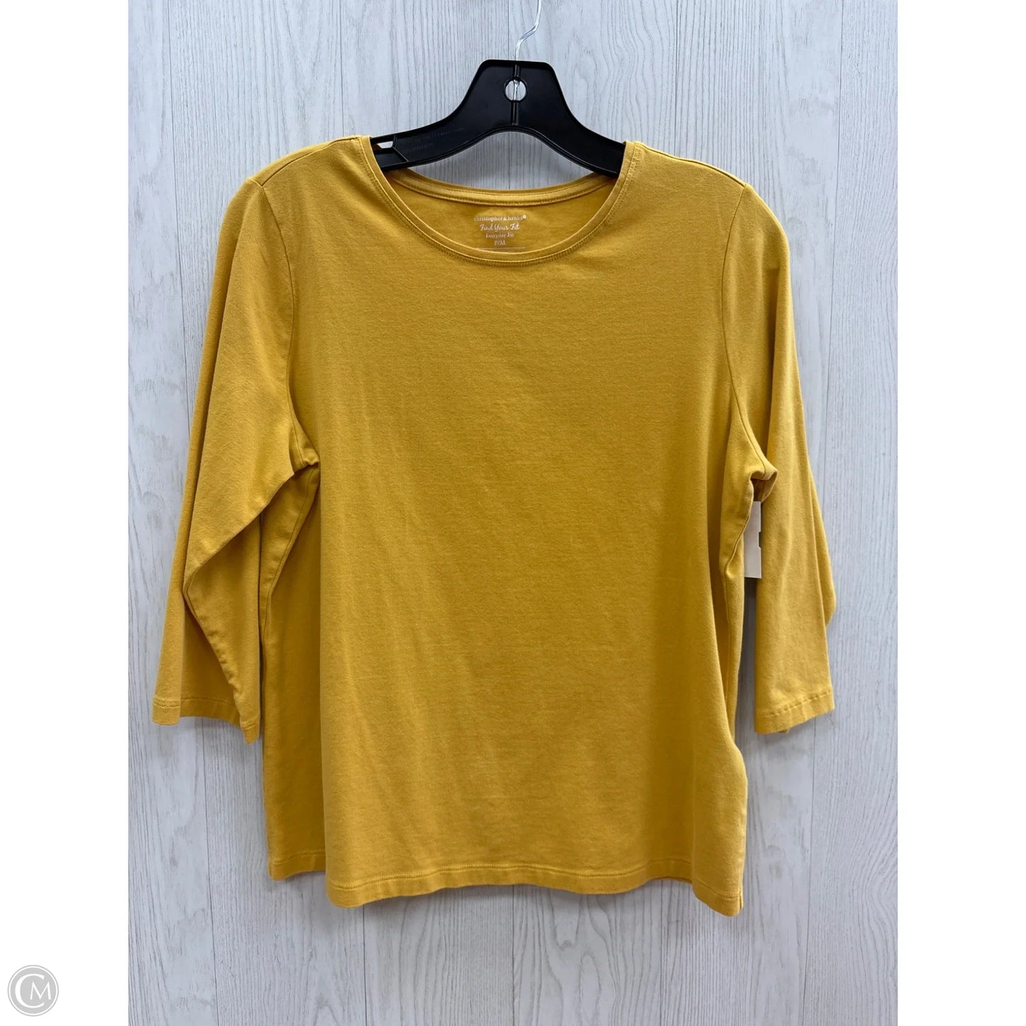 Top Short Sleeve Basic By Cj Banks In Yellow, Size: Mp