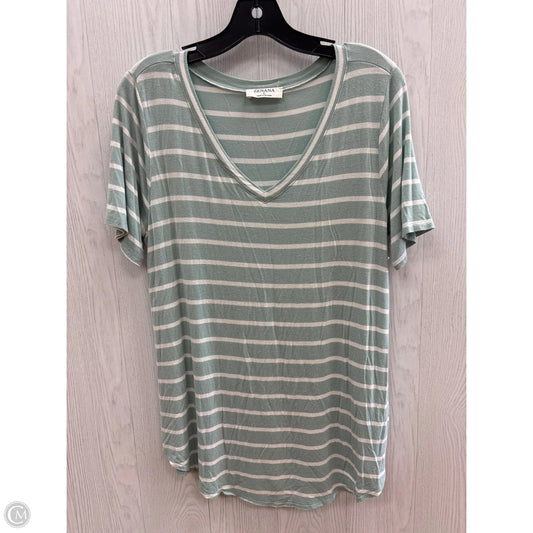 Top Short Sleeve Basic By Zenana Outfitters In Striped Pattern, Size: L
