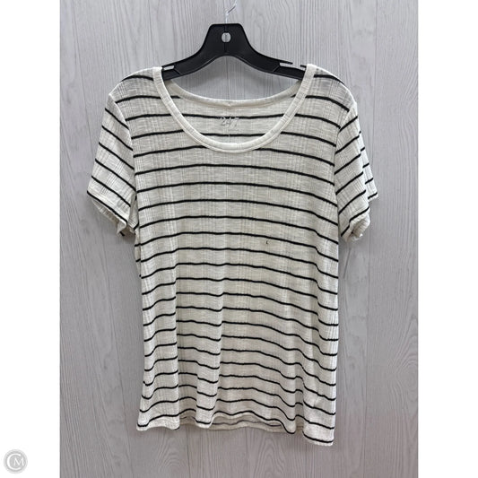 Top Short Sleeve By Maurices In Striped Pattern, Size: L