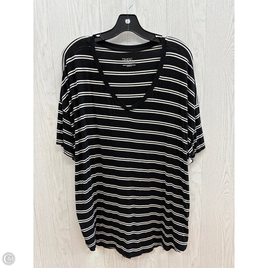 Top Short Sleeve Basic By Time And Tru In Black, Size: Xl