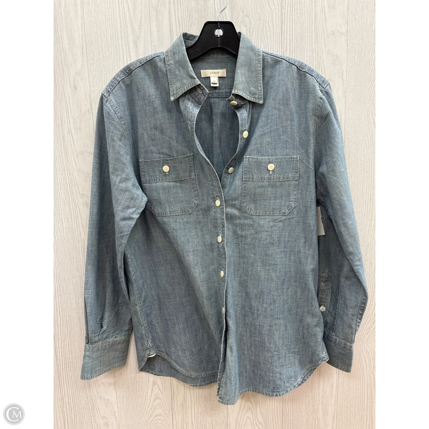 Top Long Sleeve By J. Crew In Blue Denim, Size: Xs
