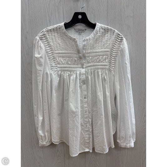 Top Long Sleeve By Ophelia Roe In White, Size: S