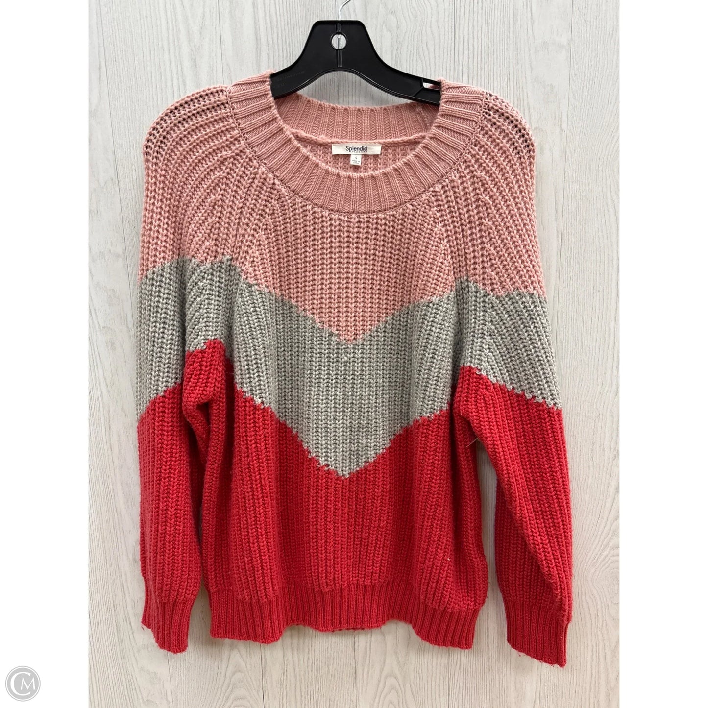 Sweater By Splendid In Grey & Pink, Size: S