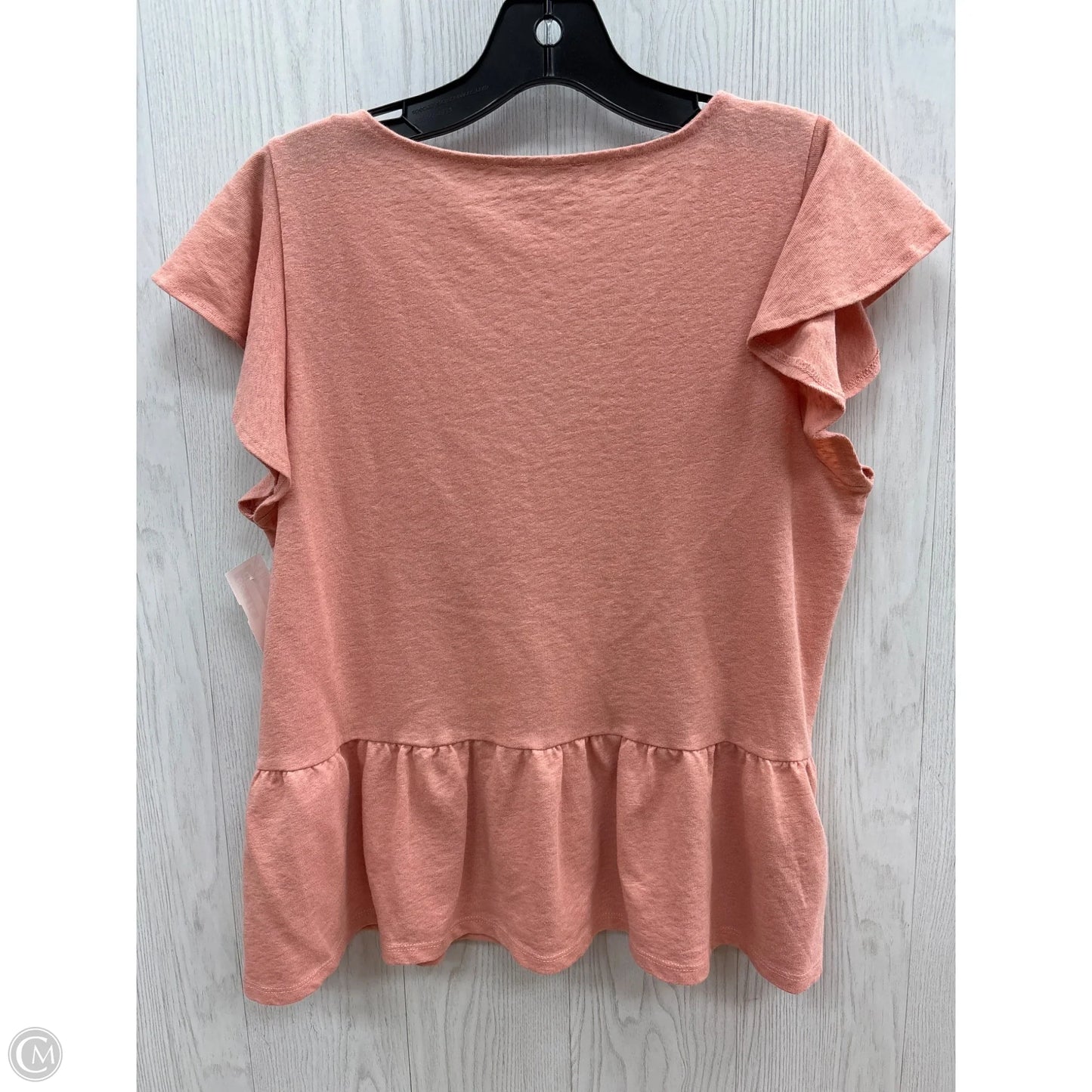 Top Short Sleeve By Loft In Peach, Size: Mp