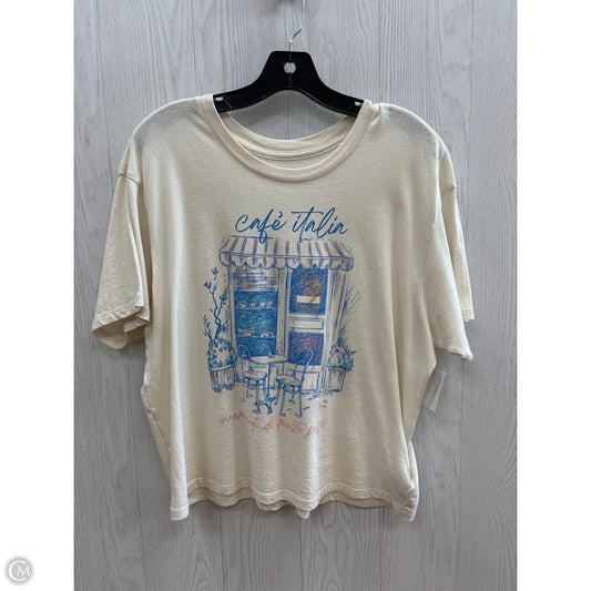 Top Short Sleeve Basic By Clothes Mentor In Cream, Size: Xl