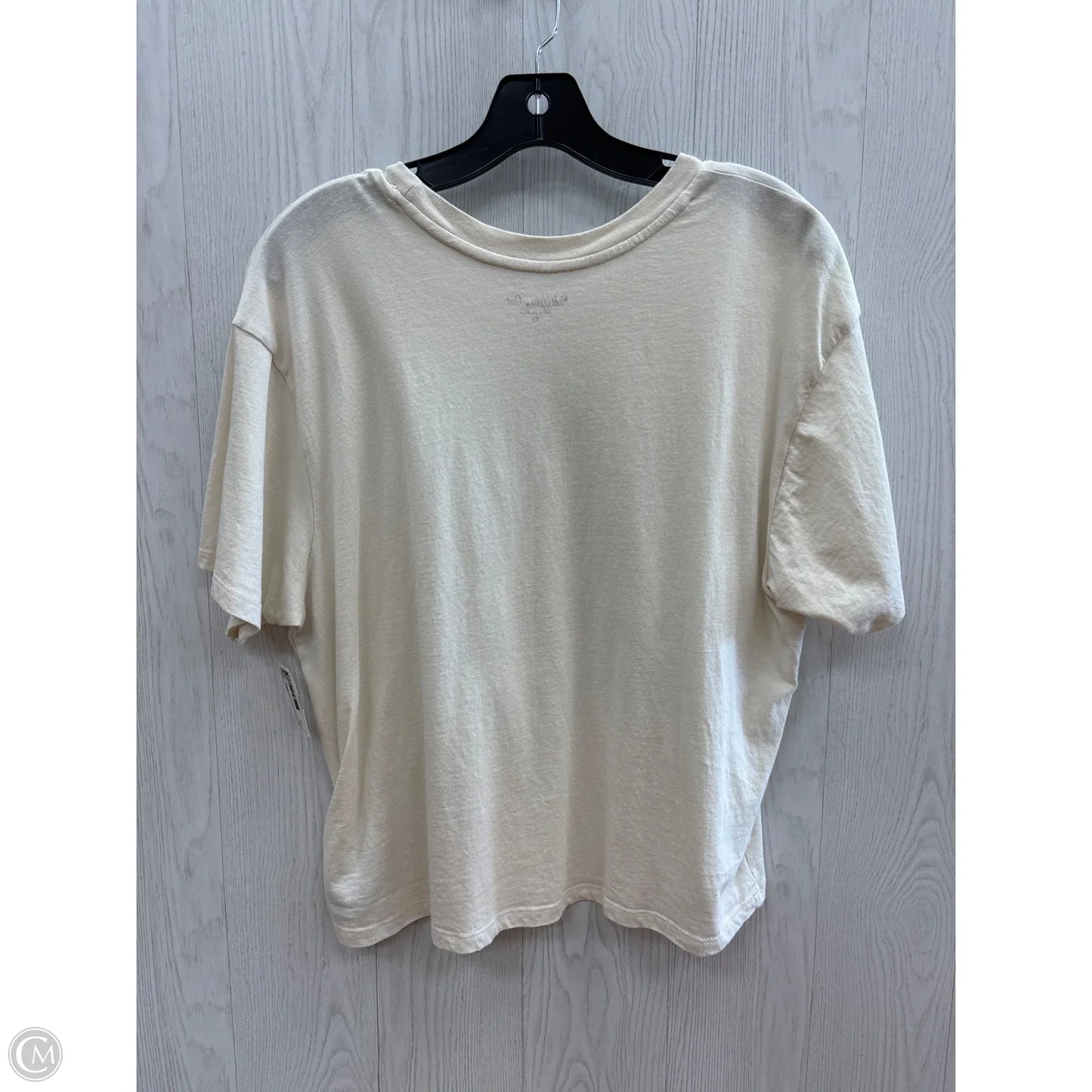 Top Short Sleeve Basic By Clothes Mentor In Cream, Size: Xl