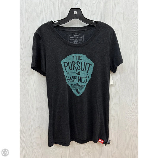 Top Short Sleeve Basic By Clothes Mentor In Grey, Size: Xxl