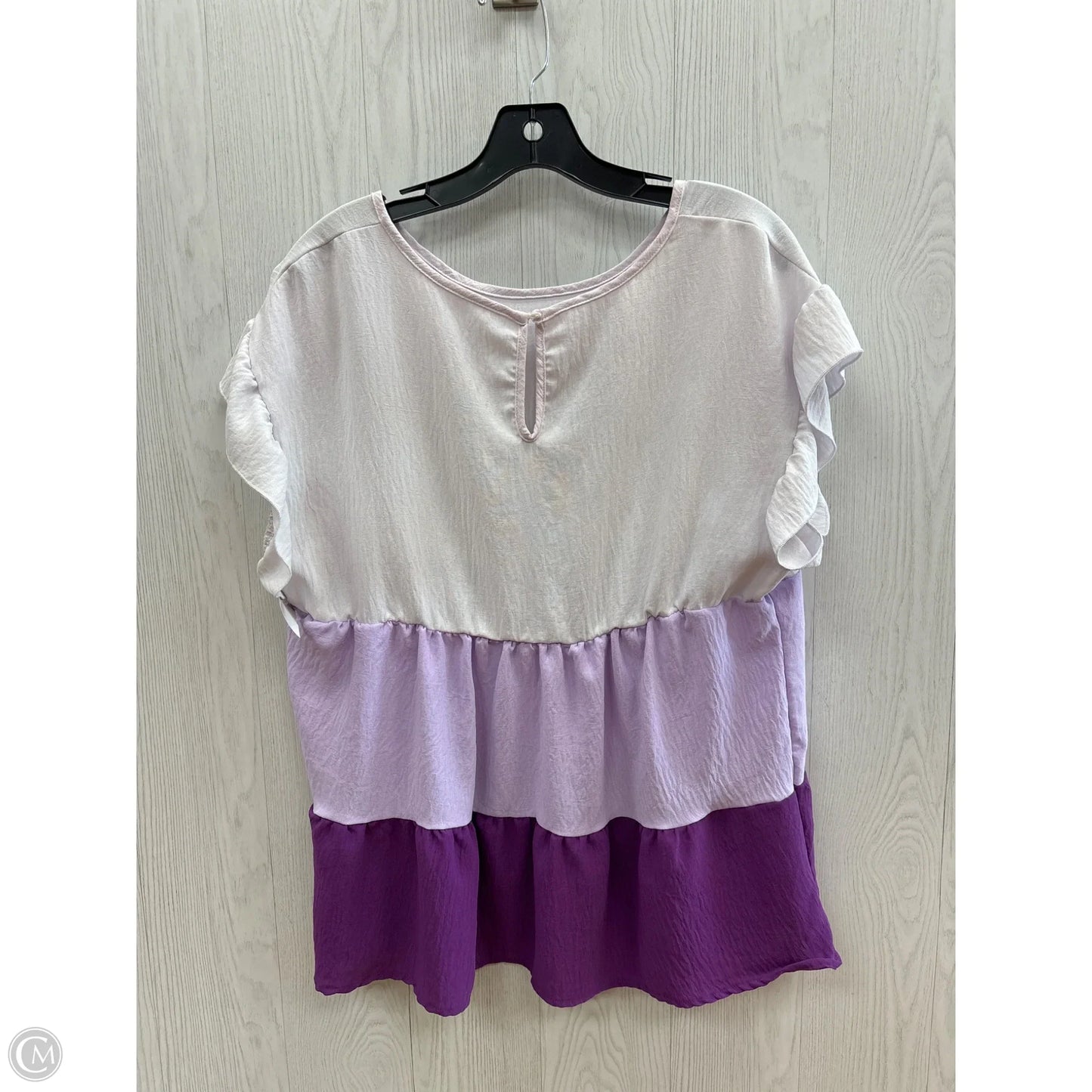 Top Short Sleeve By Shein In Purple, Size: 1x