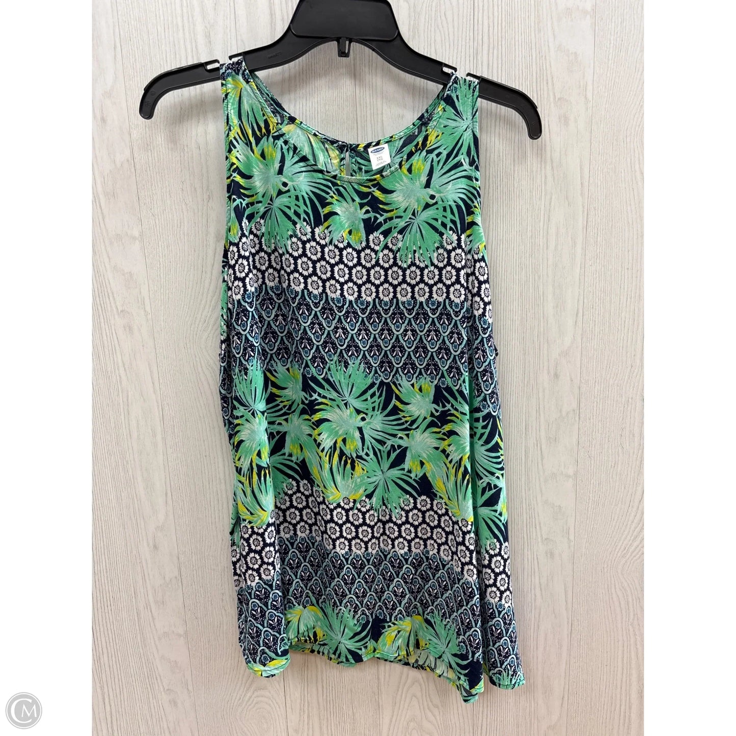 Top Sleeveless Basic By Old Navy In Blue & Green, Size: Xxl