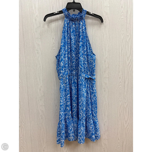 Dress Casual Short By Clothes Mentor In Blue & White, Size: Xl