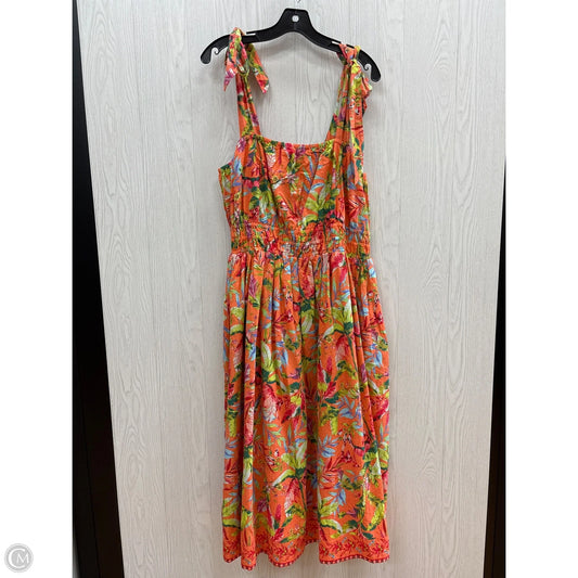 Dress Casual Maxi By Lands End In Orange, Size: L