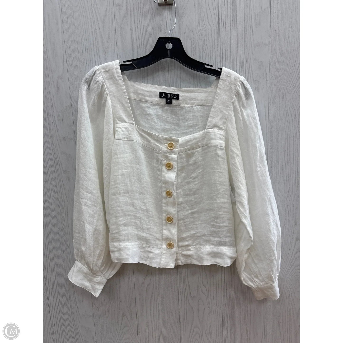 Top Long Sleeve By J. Crew In White, Size: Xs