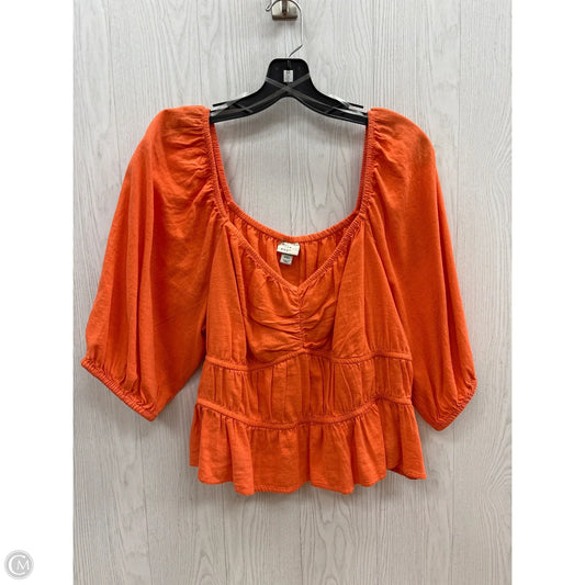 Top Short Sleeve By A New Day In Orange, Size: Xxl