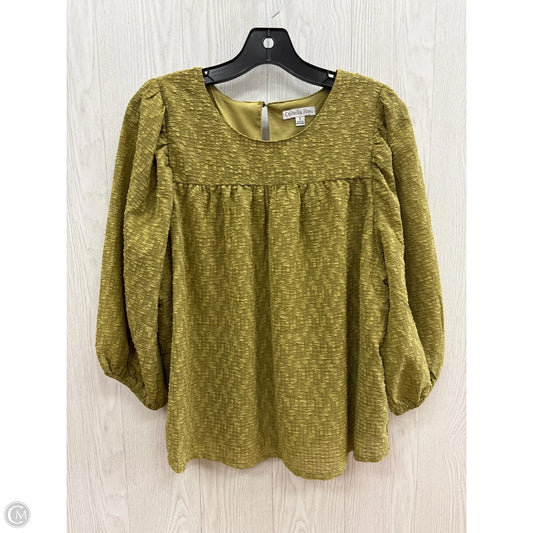 Top 3/4 Sleeve By Ophelia Roe In Green, Size: S