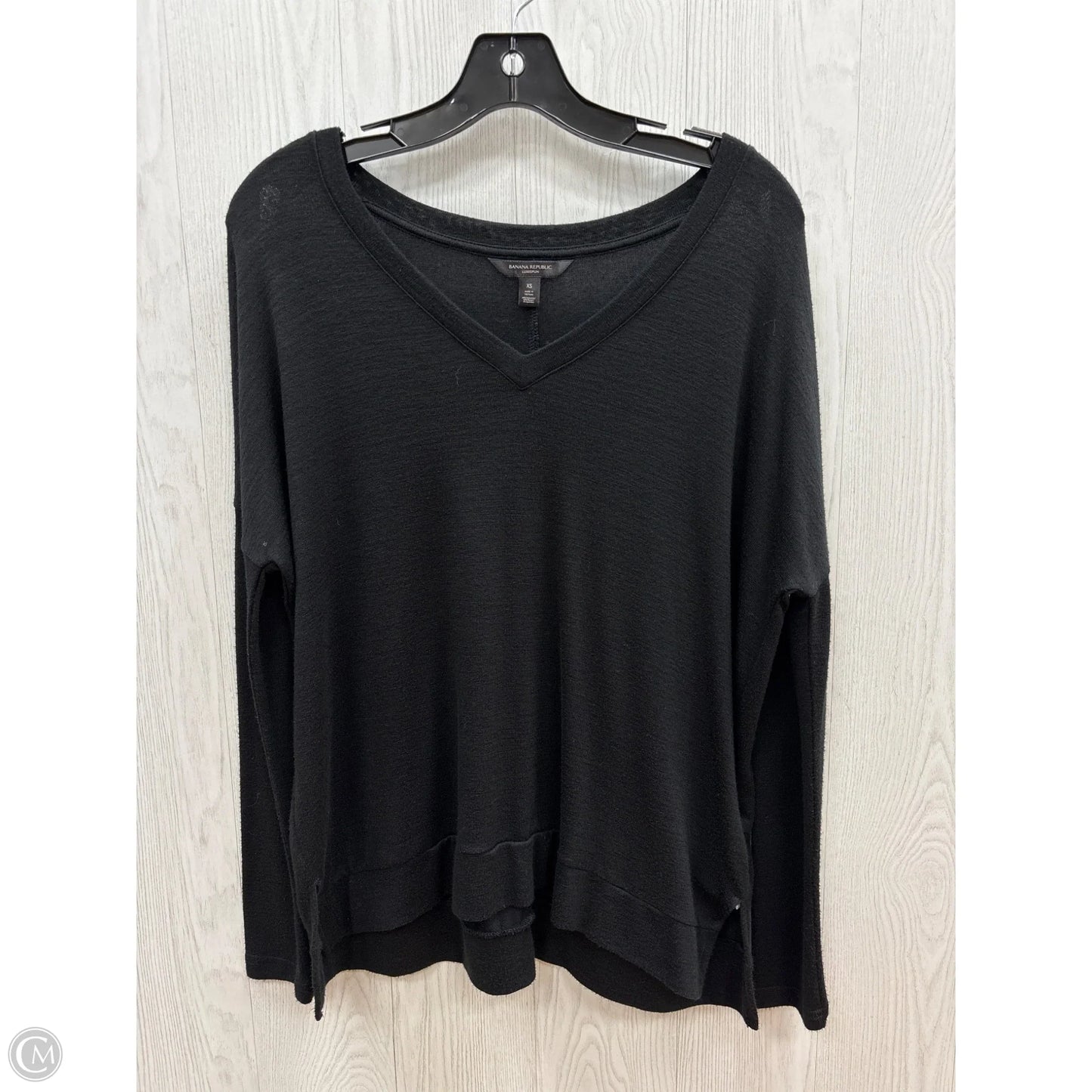 Top Long Sleeve Basic By Banana Republic In Black, Size: Xs