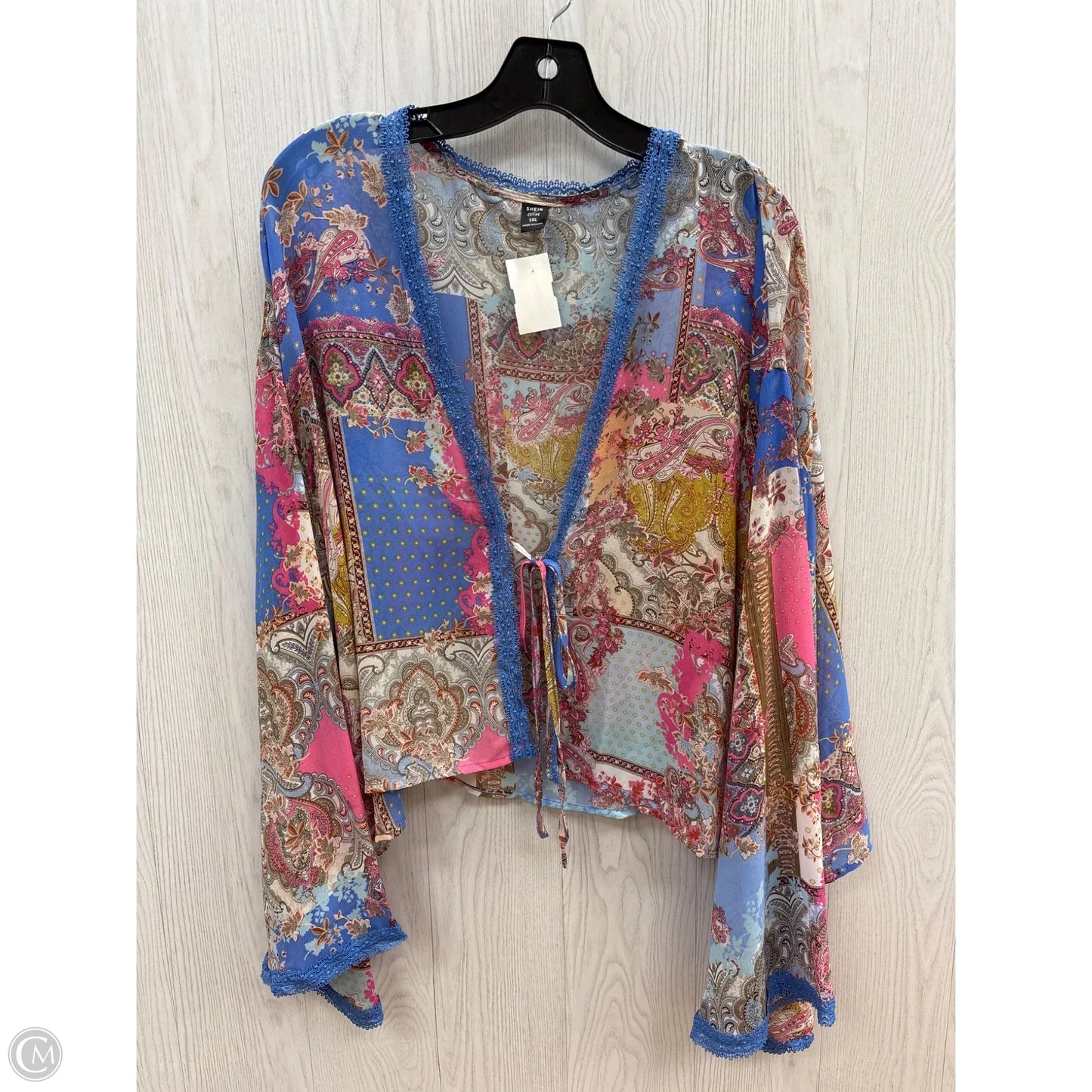 Kimono By Shein In Blue & Pink, Size: 1x