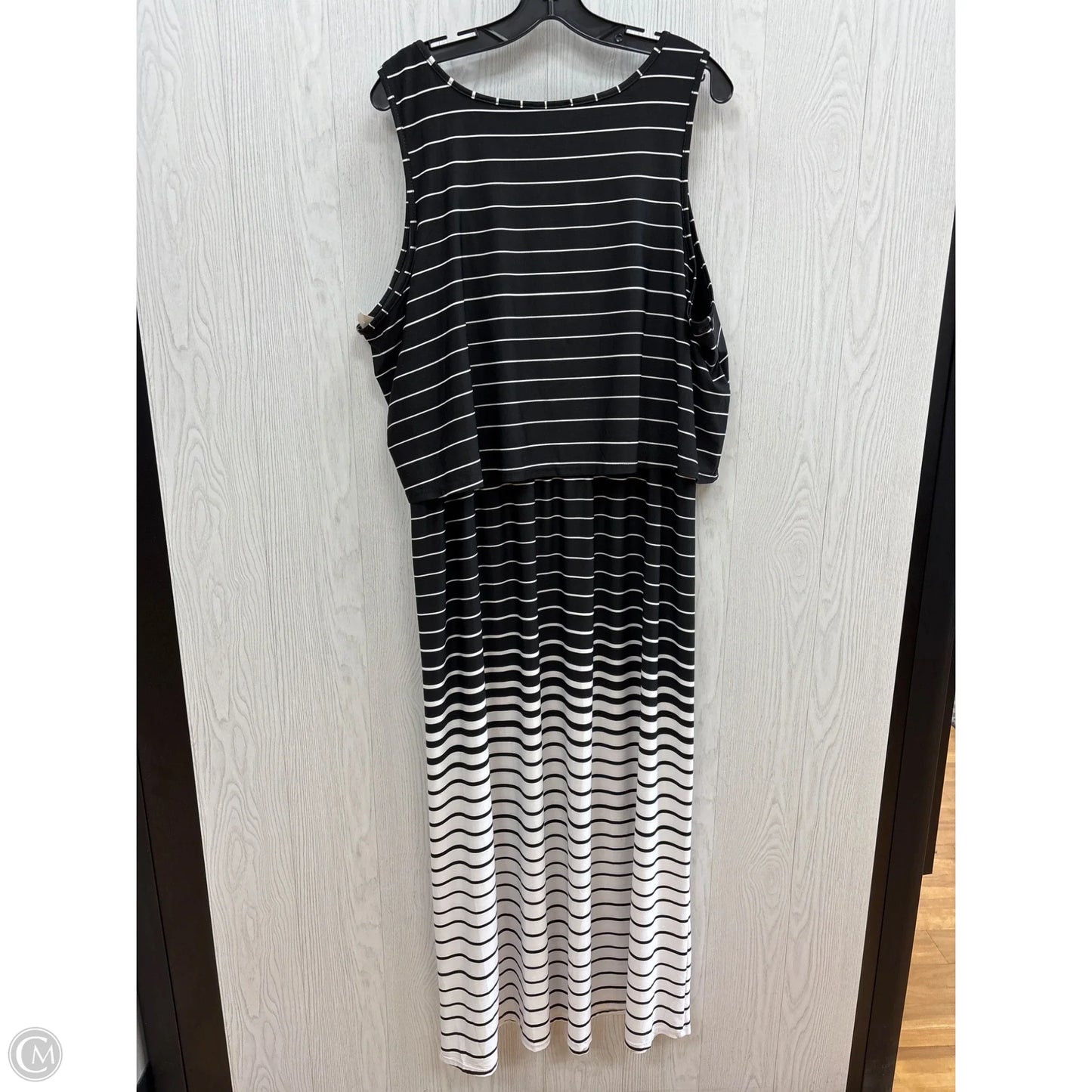 Dress Casual Maxi By Robert Louis In Black & White, Size: 2x