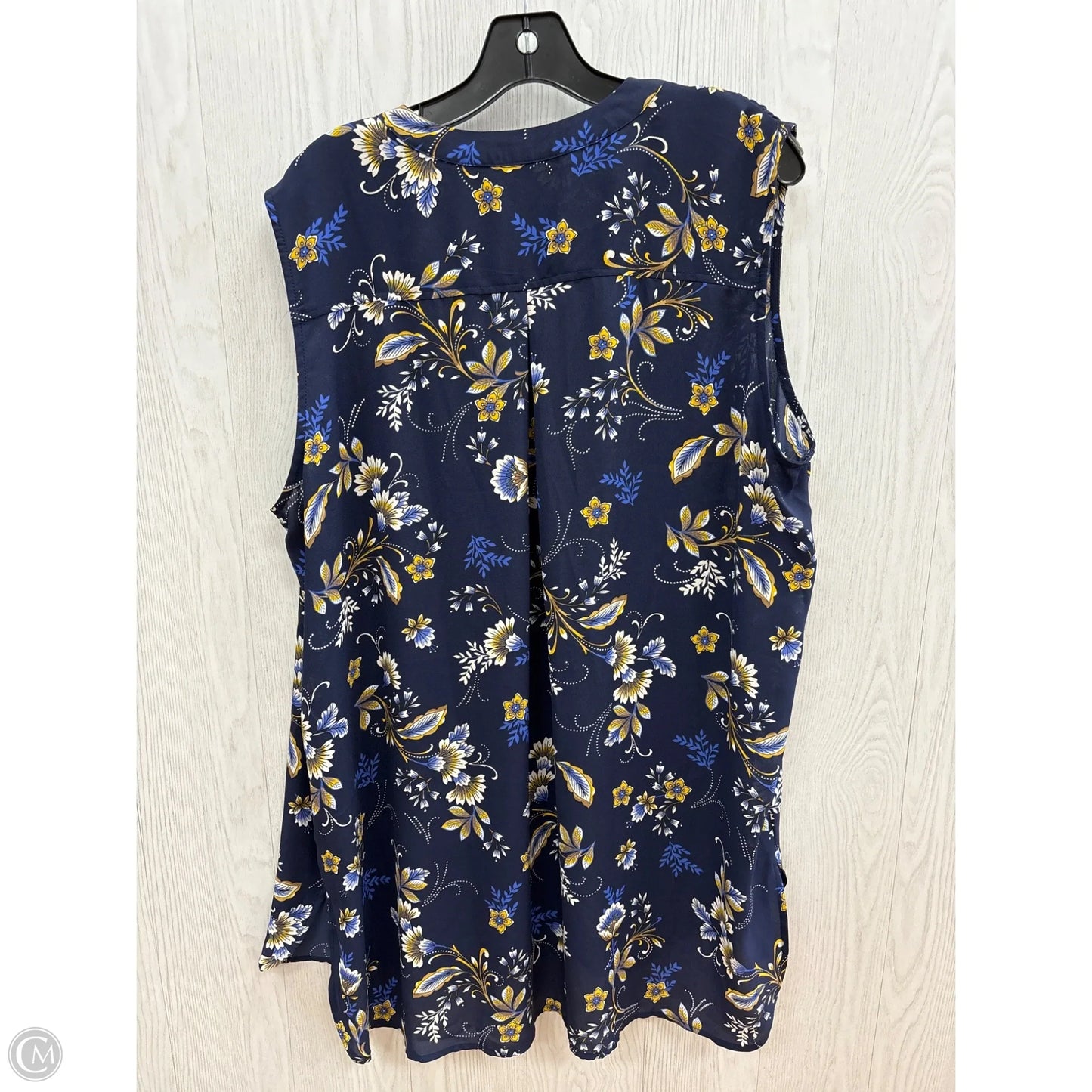 Top Sleeveless By Roamans In Navy, Size: 3x