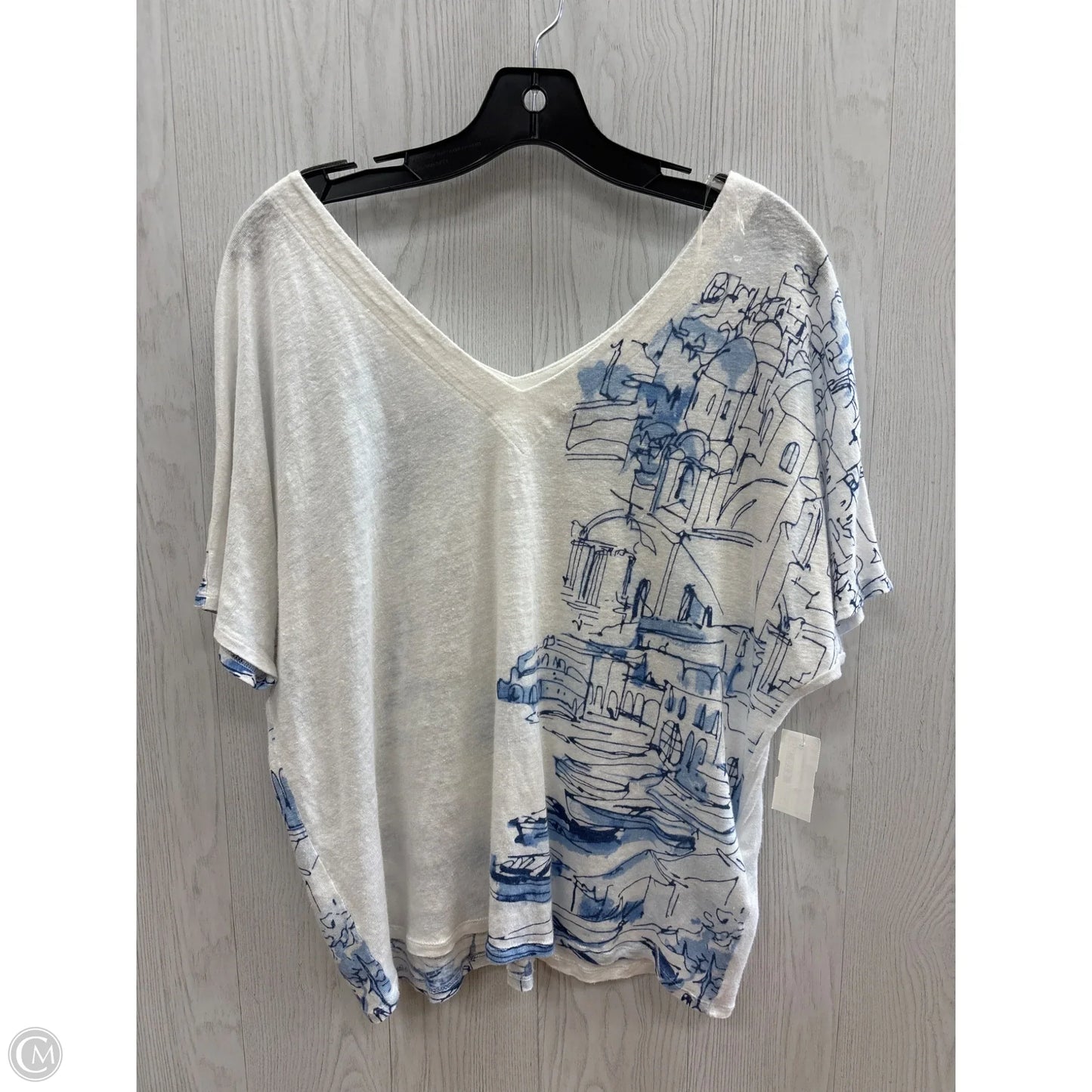 Top Short Sleeve Basic By Chicos In White, Size: L