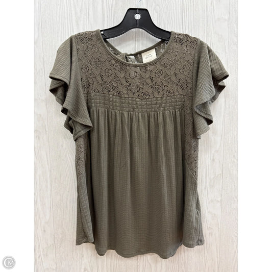 Top Short Sleeve By Knox Rose In Green, Size: Xs