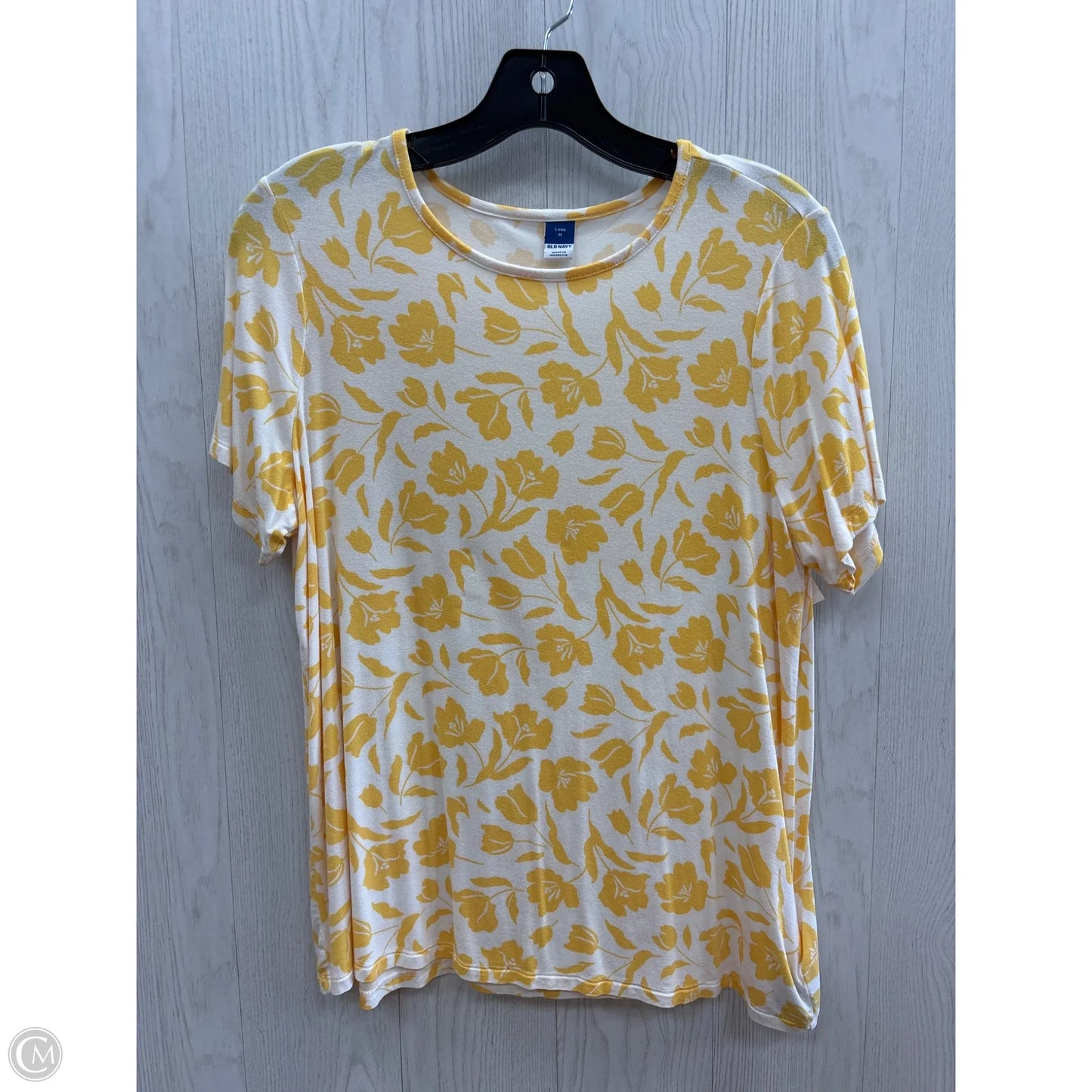 Top Short Sleeve Basic By Old Navy In Yellow, Size: M