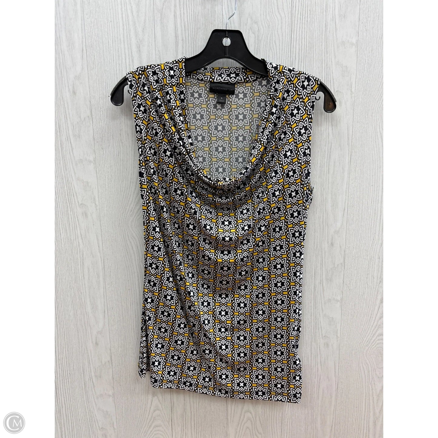 Top Sleeveless By Worthington In Black & White, Size: S