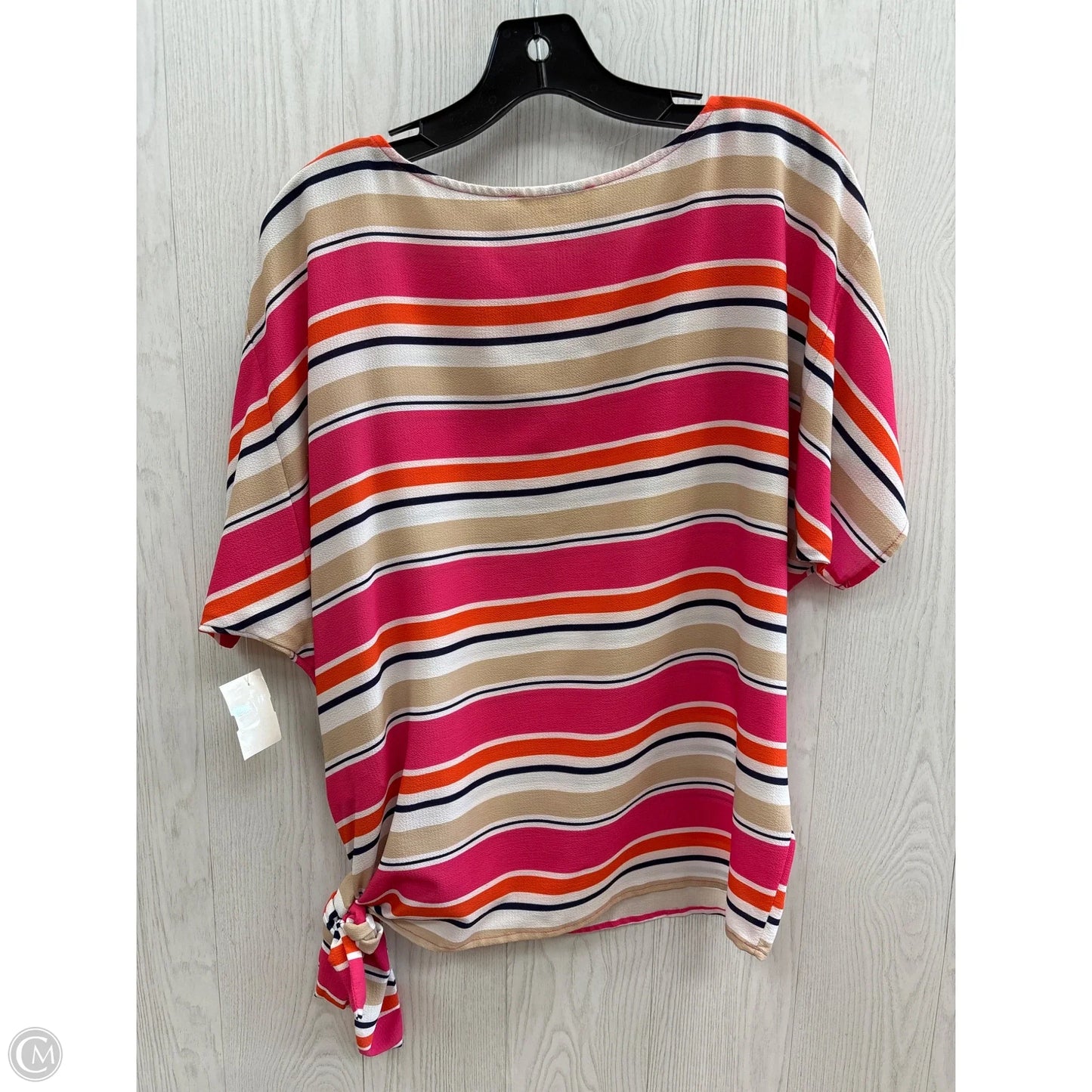 Top Short Sleeve By Michael By Michael Kors In Pink & White, Size: S