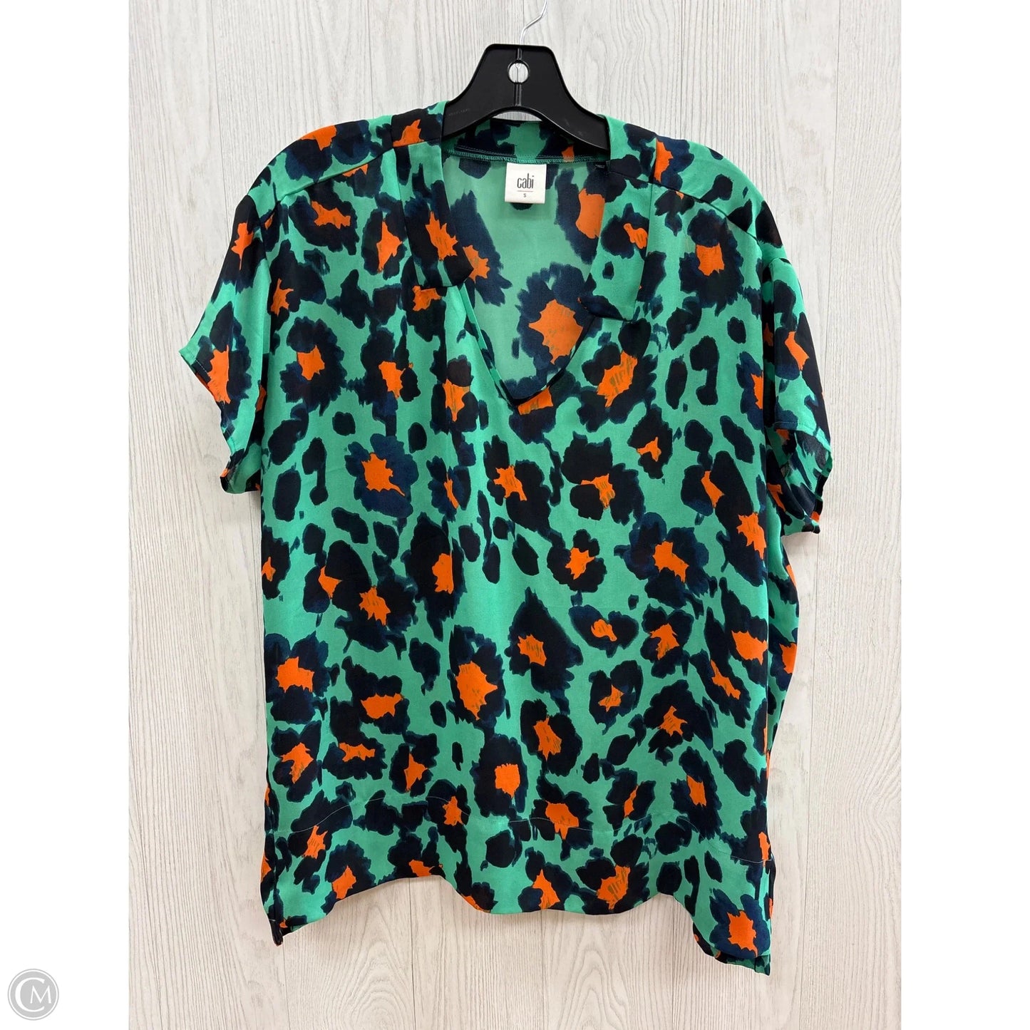 Top Short Sleeve Basic By Cabi In Blue & Green, Size: S